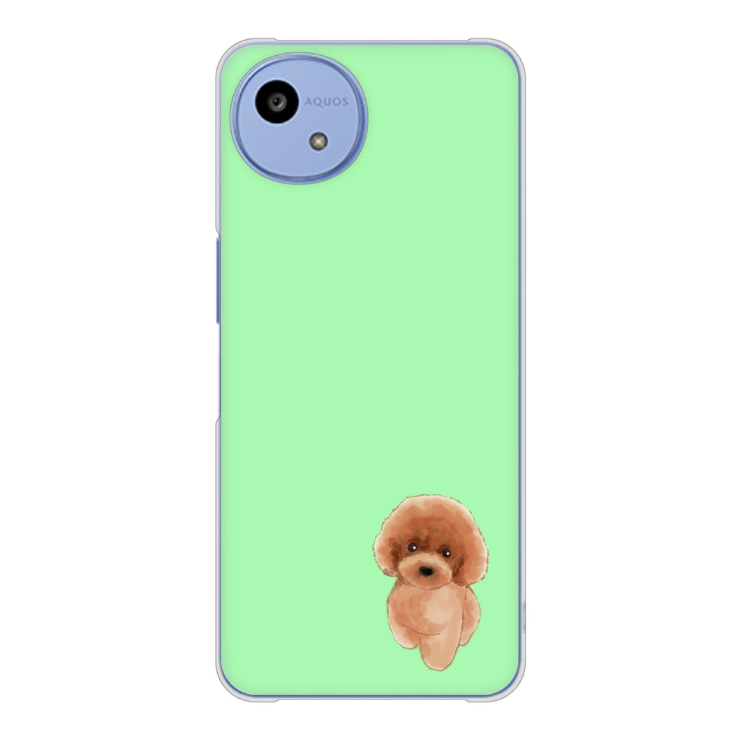 AQUOS wish5 A502SH Y!mobile 高画質仕上げ 背面印刷 ハードケーストイプードルレッド