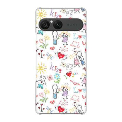 Xperia 10 VII A502SO SoftBank 高画質仕上げ 背面印刷 ハードケースカップル＆ファミリー