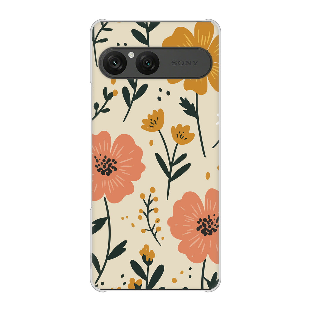 Xperia 10 VII A502SO SoftBank 高画質仕上げ 背面印刷 ハードケース北欧風花柄