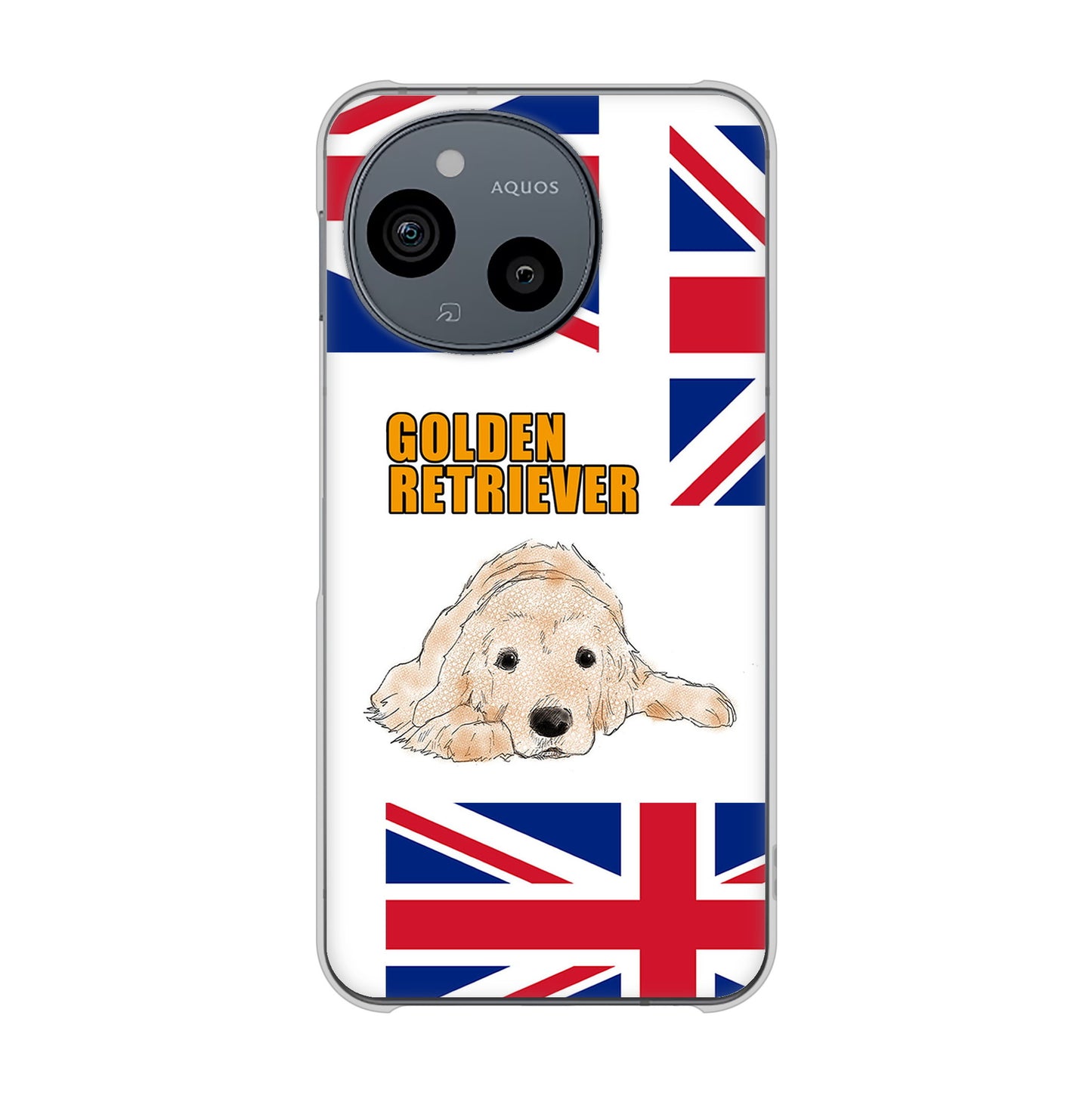 AQUOS sense10 A505SH SoftBank 高画質仕上げ 背面印刷 ハードケースゴールデンレトリバー