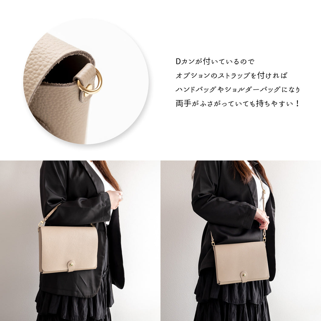 姫路レザー 母子手帳ポーチ A5サイズ シュリンクレザー バッグ