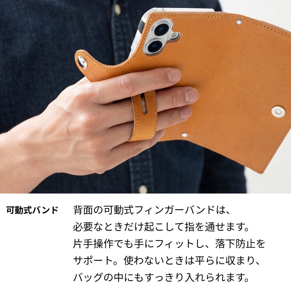 ベルト付き 栃木レザー Sジーンズ 可動式フィンガーバンド付き 本革 スマホケース 手帳型