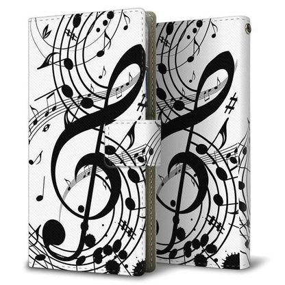 AQUOS wish4 SH-52E docomo 高画質仕上げ プリント手帳型ケース ( 薄型スリム )音符