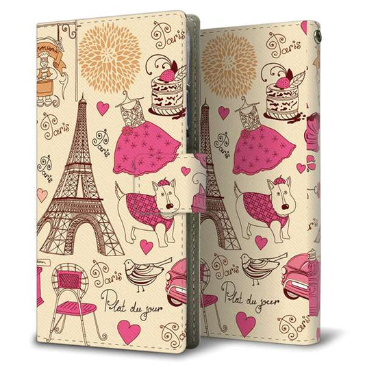 Galaxy S23 FE SCG24 au 高画質仕上げ プリント手帳型ケース ( 薄型スリム )LOVE フランス