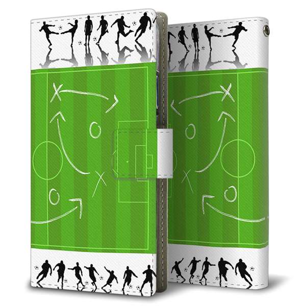 Xperia 5 V SOG12 au 高画質仕上げ プリント手帳型ケース ( 薄型スリム ) 【304 サッカー戦略ボード】
