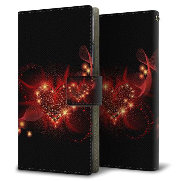 Xiaomi Redmi Note 13 Pro 5G XIG05 au 高画質仕上げ プリント手帳型ケース ( 薄型スリム )きらめきハート 耐衝撃