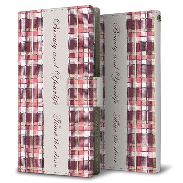 Google Pixel 11 Pro 高画質仕上げ プリント手帳型ケース ( 薄型スリム )ピンクチェック