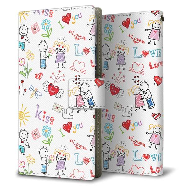 Galaxy S24 SCG25 au 高画質仕上げ プリント手帳型ケース ( 薄型スリム )カップル＆ファミリー