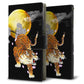 かんたんスマホ3 A205KC Y!mobile 高画質仕上げ プリント手帳型ケース ( 薄型スリム )月とタイガー
