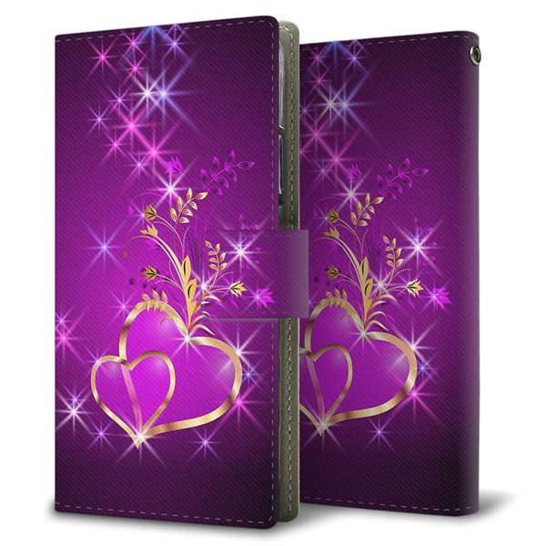 Xperia 10 VI A402SO SoftBank 高画質仕上げ プリント手帳型ケース ( 薄型スリム )きらめきハート 耐衝撃