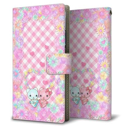 BASIO active SHG09 au 高画質仕上げ プリント手帳型ケース ( 薄型スリム )むかいあぐる 花くま