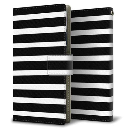 moto g64 5G 高画質仕上げ プリント手帳型ケース ( 薄型スリム )シンプルボーダー