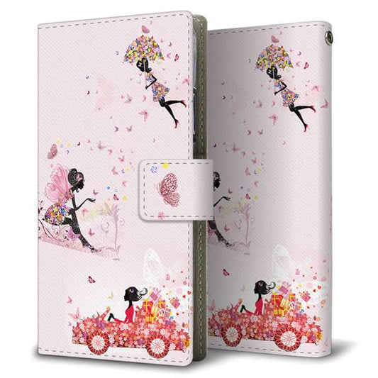 あんしんファミリースマホ A303ZT SoftBank 高画質仕上げ プリント手帳型ケース ( 薄型スリム )花と少女
