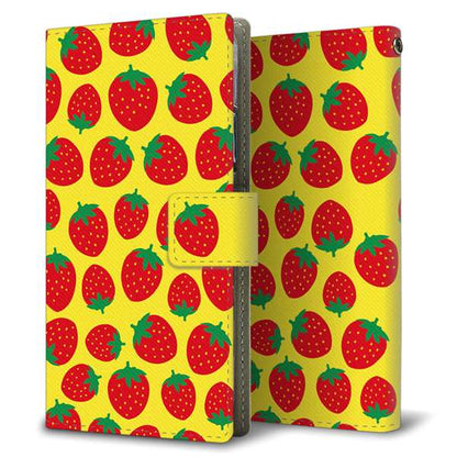 Galaxy S25 SC-51F docomo 高画質仕上げ プリント手帳型ケース ( 薄型スリム )小さいイチゴ模様
