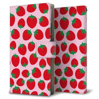 AQUOS wish5 A502SH Y!mobile 高画質仕上げ プリント手帳型ケース ( 薄型スリム )小さいイチゴ模様