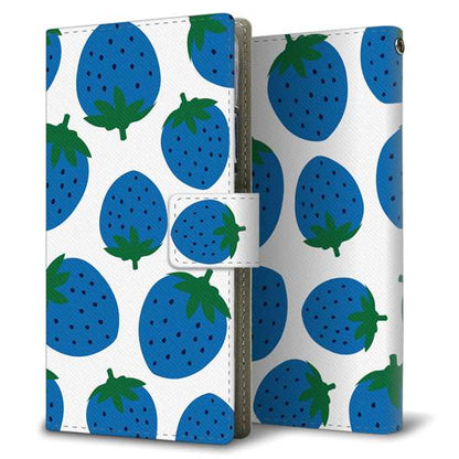 Libero 5G II A103ZT Y!mobile 高画質仕上げ プリント手帳型ケース ( 薄型スリム )大きいイチゴ模様