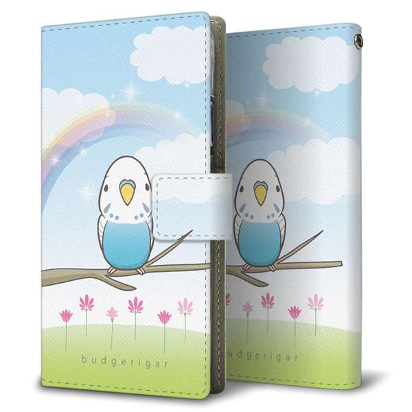 AQUOS wish5 SH-M32 高画質仕上げ プリント手帳型ケース ( 薄型スリム )セキセイインコ
