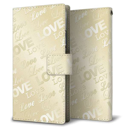 BASIO active SHG09 au 高画質仕上げ プリント手帳型ケース ( 薄型スリム )エンボス風LOVEリンク