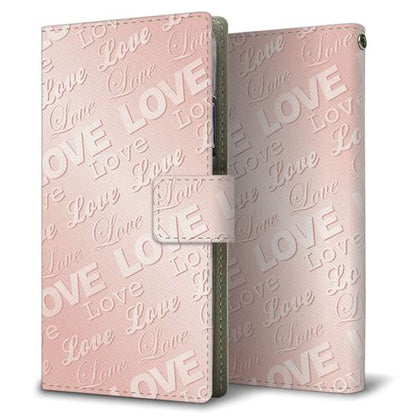 Xperia 5 V SOG12 au 高画質仕上げ プリント手帳型ケース ( 薄型スリム )エンボス風LOVEリンク