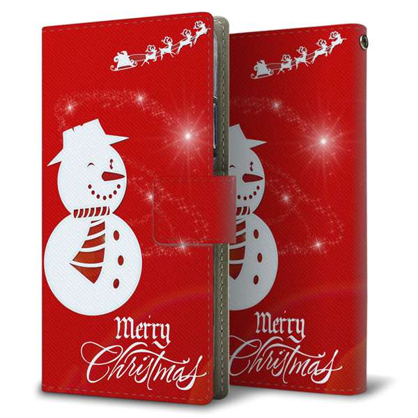 OPPO Reno7 A OPG04 au 高画質仕上げ プリント手帳型ケース ( 薄型スリム )クリスマス
