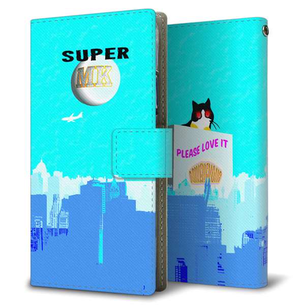 BASIO active SHG09 au 高画質仕上げ プリント手帳型ケース ( 薄型スリム )ミケネコング