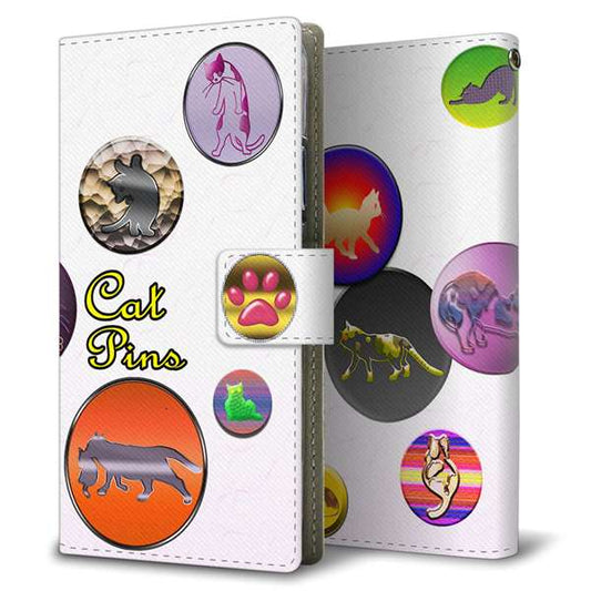 Galaxy S24 SCG25 au 高画質仕上げ プリント手帳型ケース ( 薄型スリム )CAT PINS