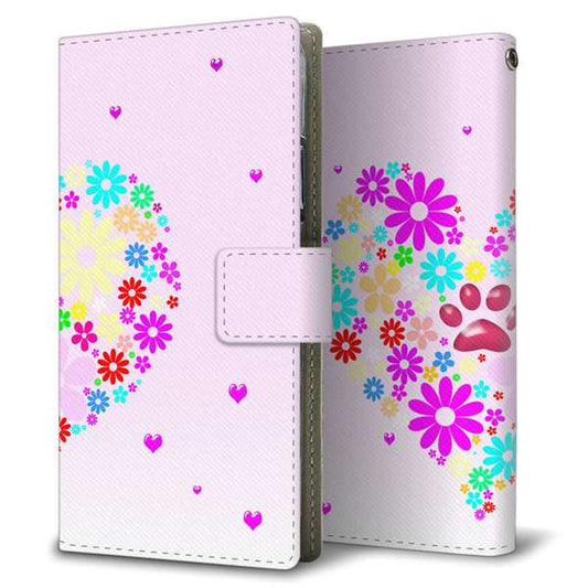 Xiaomi 14T XIG07 au 高画質仕上げ プリント手帳型ケース ( 薄型スリム )ハートと肉球