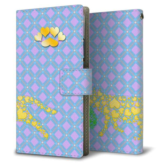 AQUOS wish5 SH-52F docomo 高画質仕上げ プリント手帳型ケース ( 薄型スリム )ハートネコ