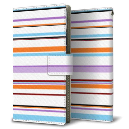 AQUOS sense10 SHG15 au 高画質仕上げ プリント手帳型ケース ( 薄型スリム )ストライプ