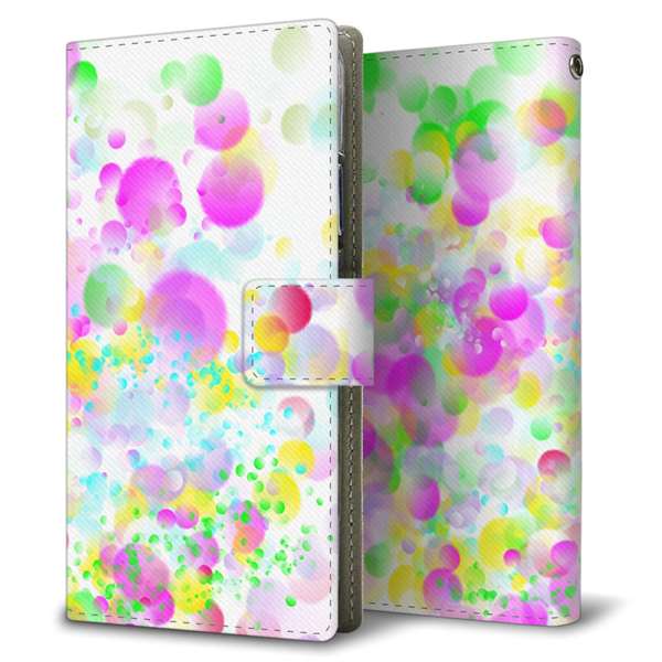 AQUOS sense9 SHG14 au 高画質仕上げ プリント手帳型ケース ( 薄型スリム ) 【YB823 バブル】
