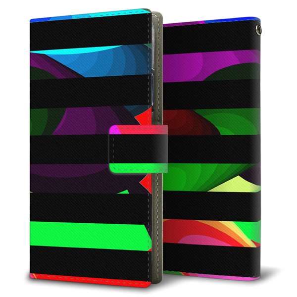 nubia S 5G A403ZT Y!mobile 高画質仕上げ プリント手帳型ケース ( 薄型スリム )ボーダー
