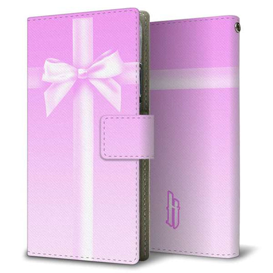 Xiaomi 14T XIG07 au 高画質仕上げ プリント手帳型ケース ( 薄型スリム )リボンクロス