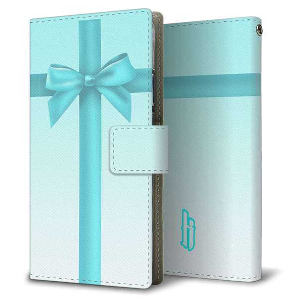 AQUOS wish5 SH-52F docomo 高画質仕上げ プリント手帳型ケース ( 薄型スリム )リボンクロス