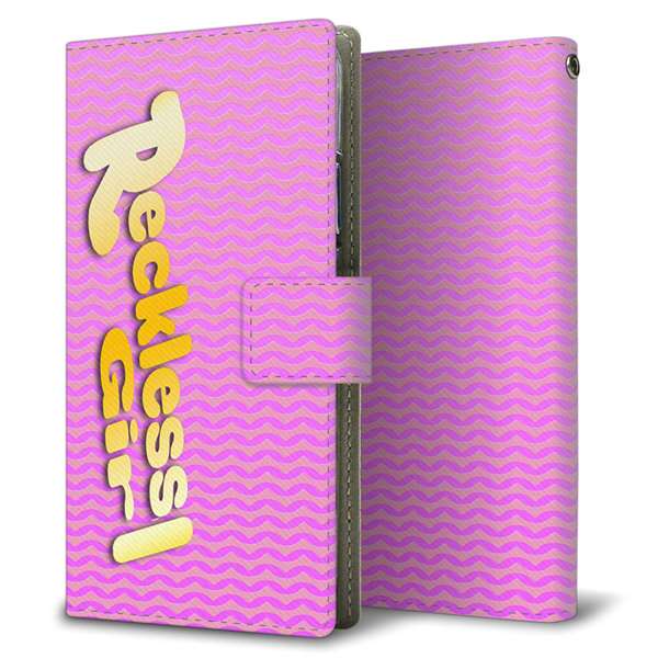 BASIO active2 SHG12 au 高画質仕上げ プリント手帳型ケース ( 薄型スリム )ギザギザボーダー