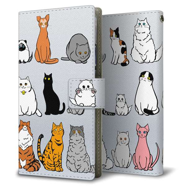 Galaxy S24 SCG25 au 高画質仕上げ プリント手帳型ケース ( 薄型スリム )ねこ