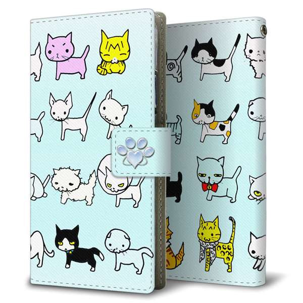BASIO active3 KYG04 au 高画質仕上げ プリント手帳型ケース ( 薄型スリム )ねこラブ