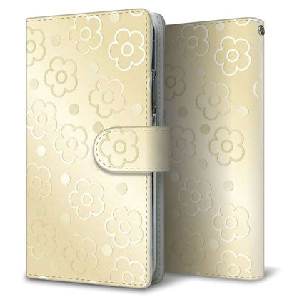 BASIO active2 SHG12 au 高画質仕上げ プリント手帳型ケース ( 通常型 )エンボス風デイジーシンプル 耐衝撃