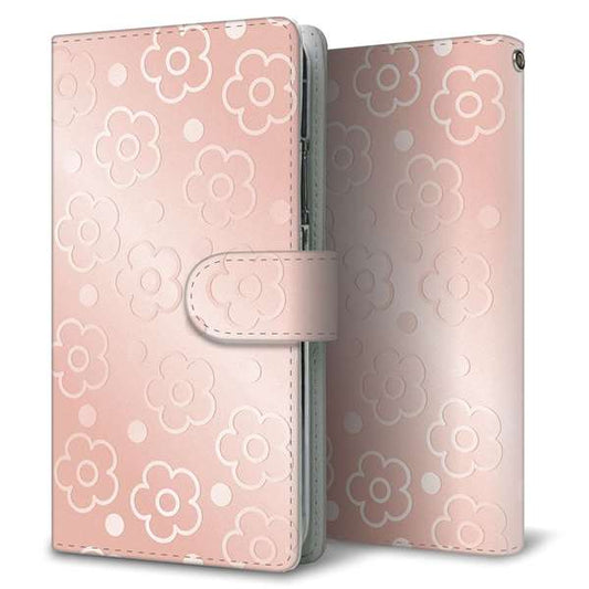 BASIO active2 SHG12 au 高画質仕上げ プリント手帳型ケース ( 通常型 )エンボス風デイジーシンプル 耐衝撃