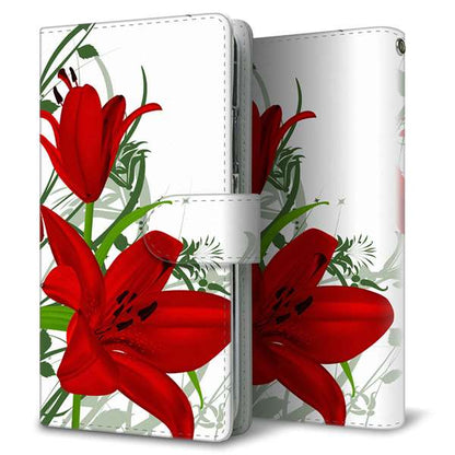 OPPO A5 5G OPG06 au 高画質仕上げ プリント手帳型ケース ( 通常型 )ユリ