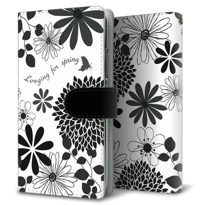 DIGNO SX4 高画質仕上げ プリント手帳型ケース ( 通常型 )花柄モノトーン