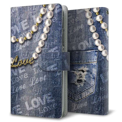 AQUOS sense9 SH-53E docomo 高画質仕上げ プリント手帳型ケース ( 通常型 )ダメージデニム