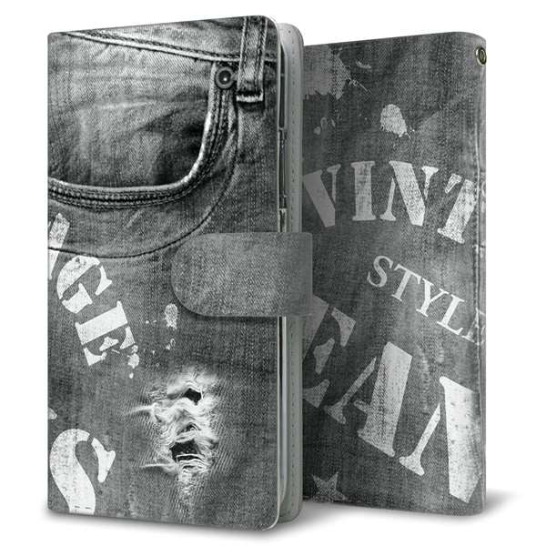 BASIO active2 SHG12 au 高画質仕上げ プリント手帳型ケース ( 通常型 )ダメージデニム