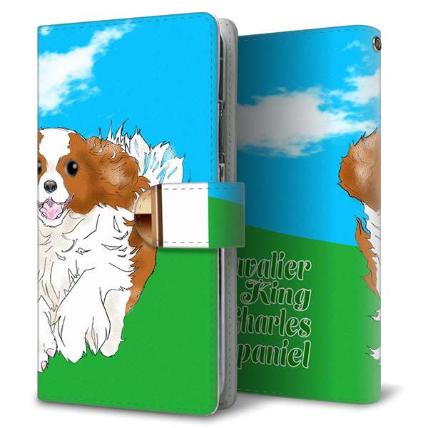 BASIO active SHG09 au 高画質仕上げ プリント手帳型ケース ( 通常型 )キャバリアキングチャールズスパニエル