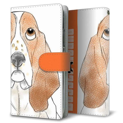 Xiaomi 14T XIG07 au 高画質仕上げ プリント手帳型ケース ( 通常型 )バセットハウンド