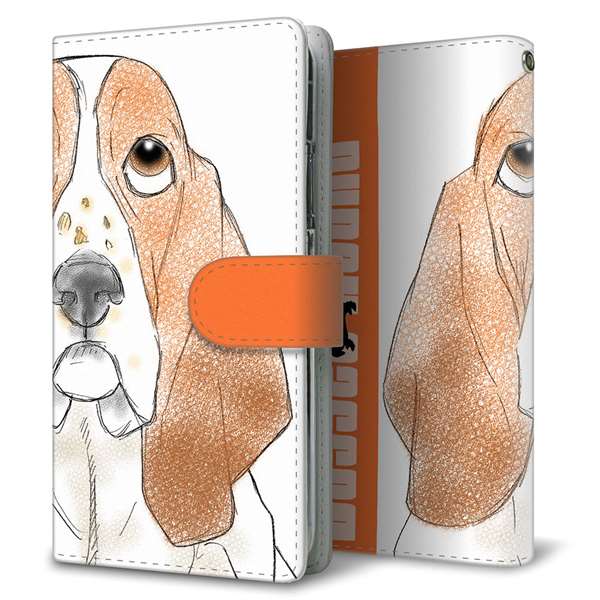 Xiaomi 14T XIG07 au 高画質仕上げ プリント手帳型ケース ( 通常型 )バセットハウンド