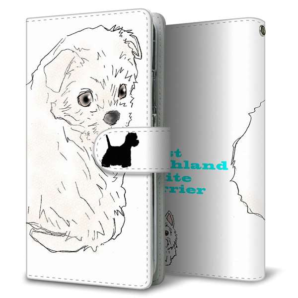 AQUOS sense10 SH-M33 高画質仕上げ プリント手帳型ケース ( 通常型 )ウエストハイランドホワイトテリア
