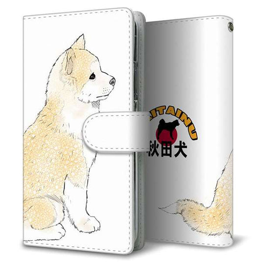 らくらくスマートフォン F-53E docomo 高画質仕上げ プリント手帳型ケース ( 通常型 )秋田犬