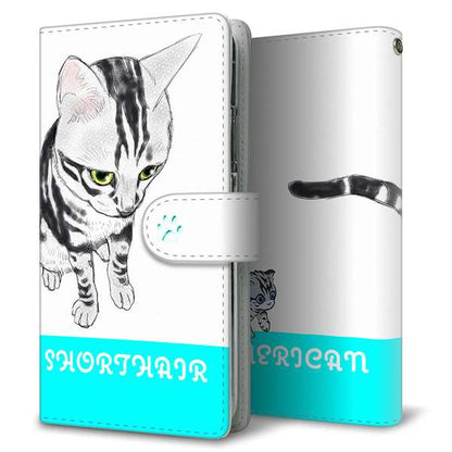 AQUOS wish3 A302SH Y!mobile 高画質仕上げ プリント手帳型ケース(通常型)アメリカンショートヘア