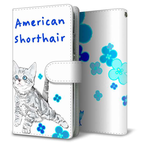 AQUOS wish5 A502SH Y!mobile 高画質仕上げ プリント手帳型ケース ( 通常型 )アメリカンショートヘア