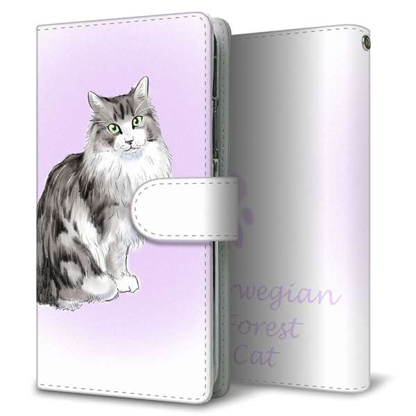 AQUOS sense9 SHG14 au 高画質仕上げ プリント手帳型ケース ( 通常型 )ノルウェージャンフォレストキャット